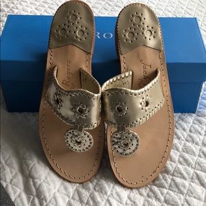 Jack Rogers NIB platinum sandals